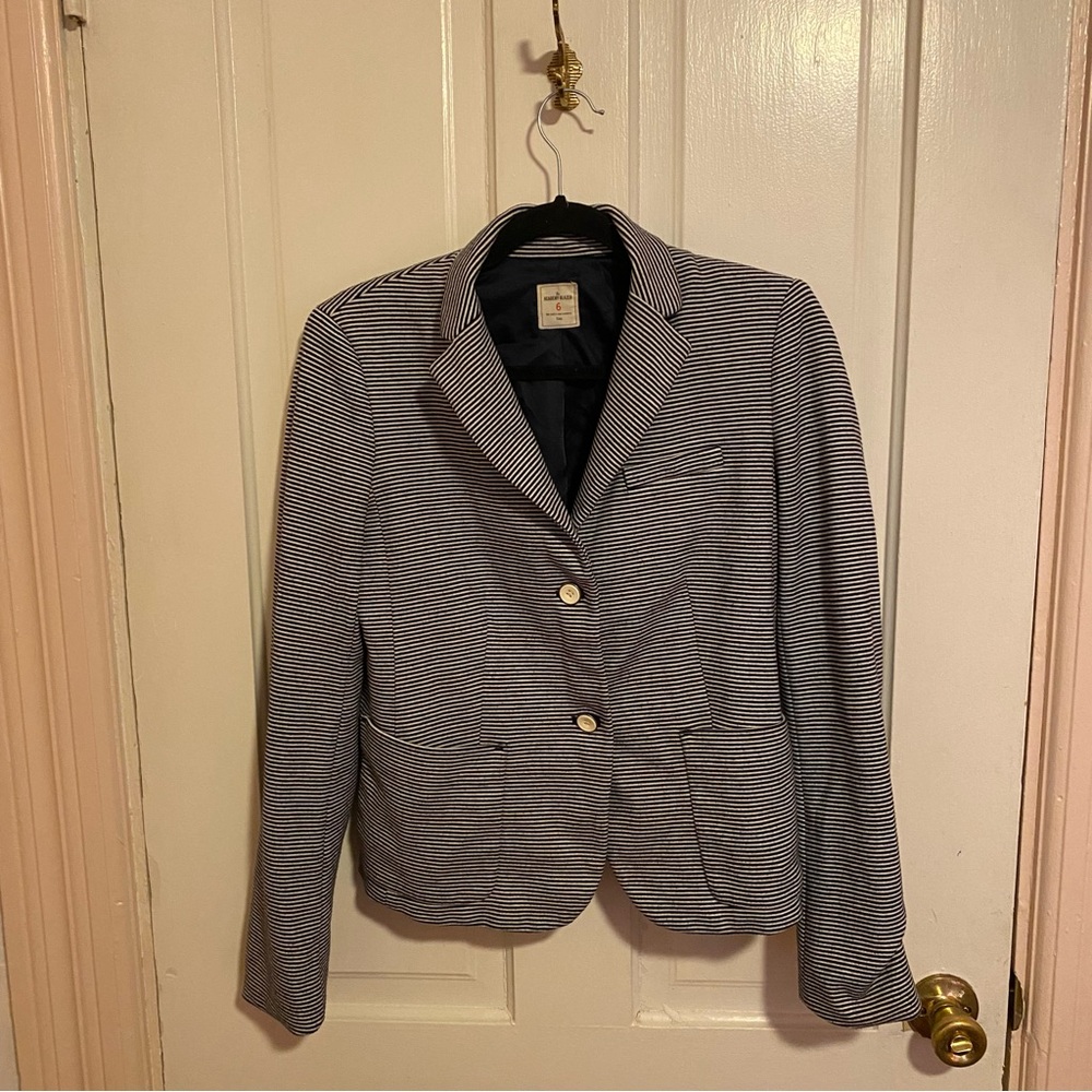 GAP Navy and White Striped Blazer